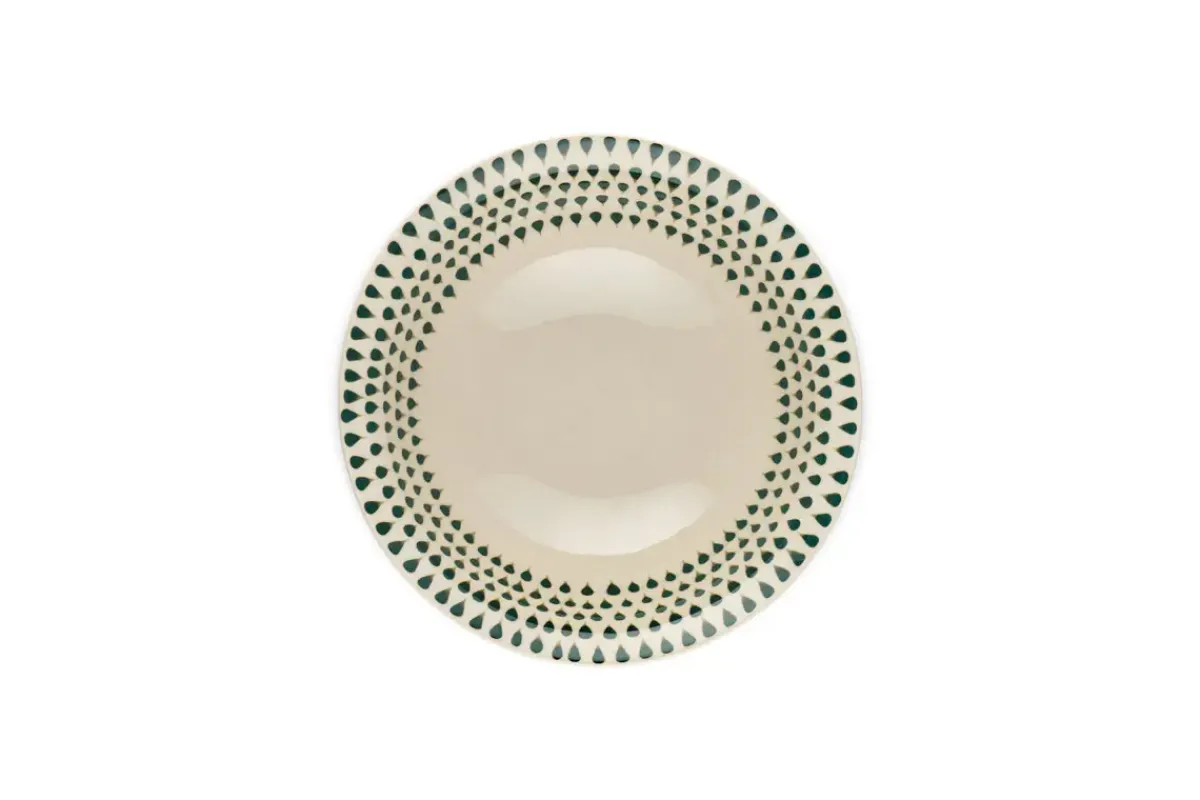 Breakfast Accessories|Bowls^Nkuku Juniper Drop Cereal Bowl - Cream & Juniper
