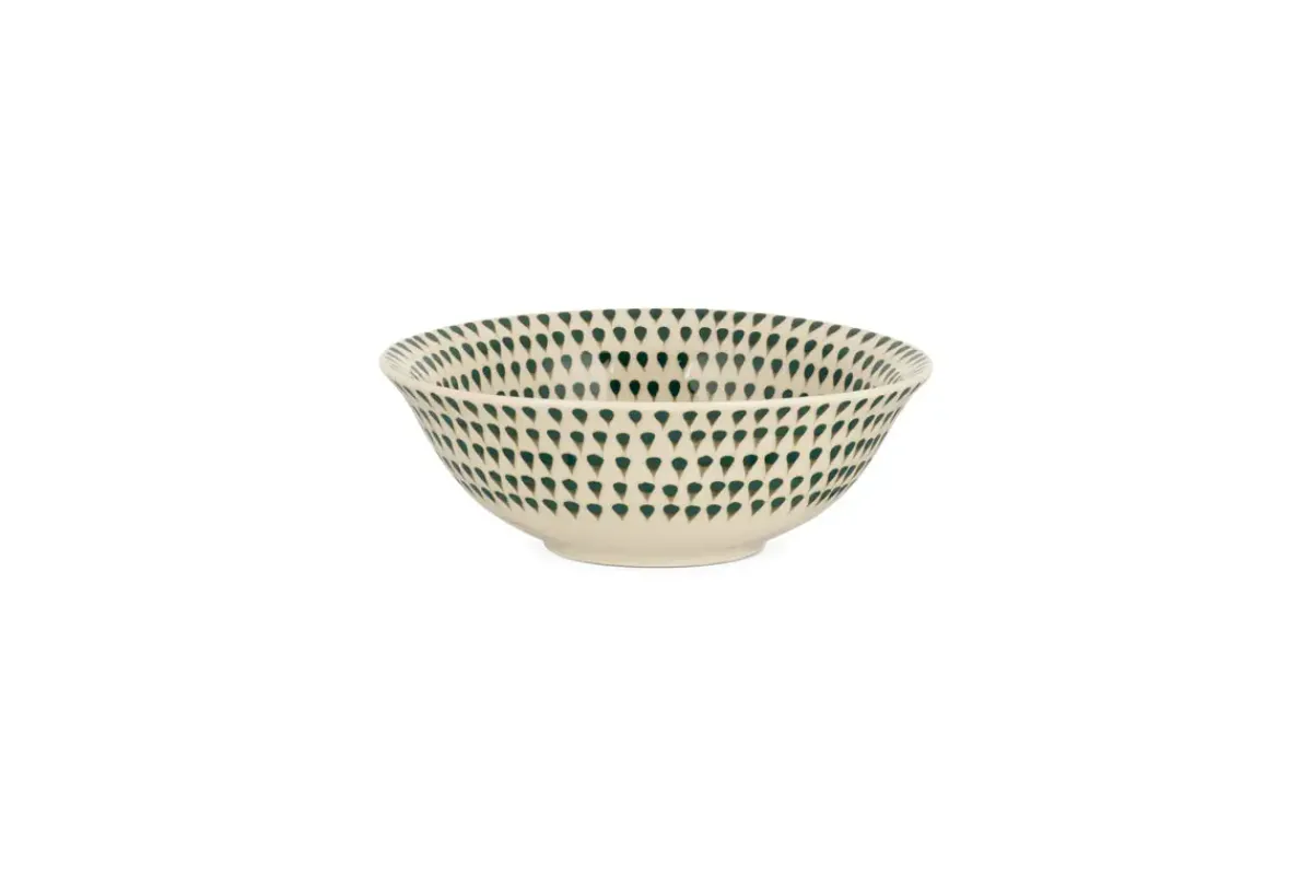 Breakfast Accessories|Bowls^Nkuku Juniper Drop Cereal Bowl - Cream & Juniper