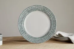 Plates^Nkuku Juniper Drop Dinner Plate - Cream & Juniper