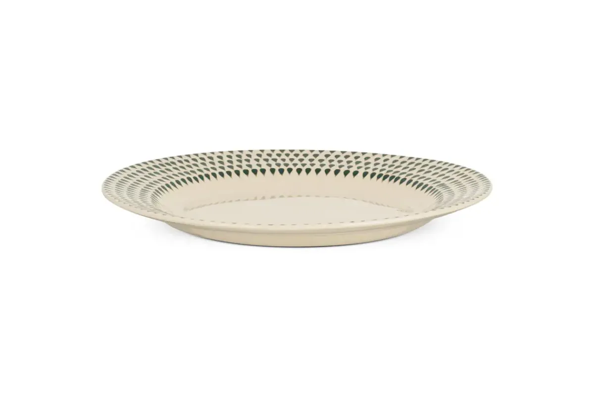 Plates^Nkuku Juniper Drop Dinner Plate - Cream & Juniper