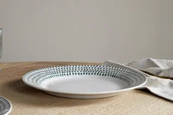 Christmas Table^Nkuku Juniper Drop Dinnerware Set - (Set of 12) Cream & Juniper