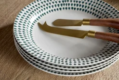 Christmas Table^Nkuku Juniper Drop Dinnerware Set - (Set of 12) Cream & Juniper