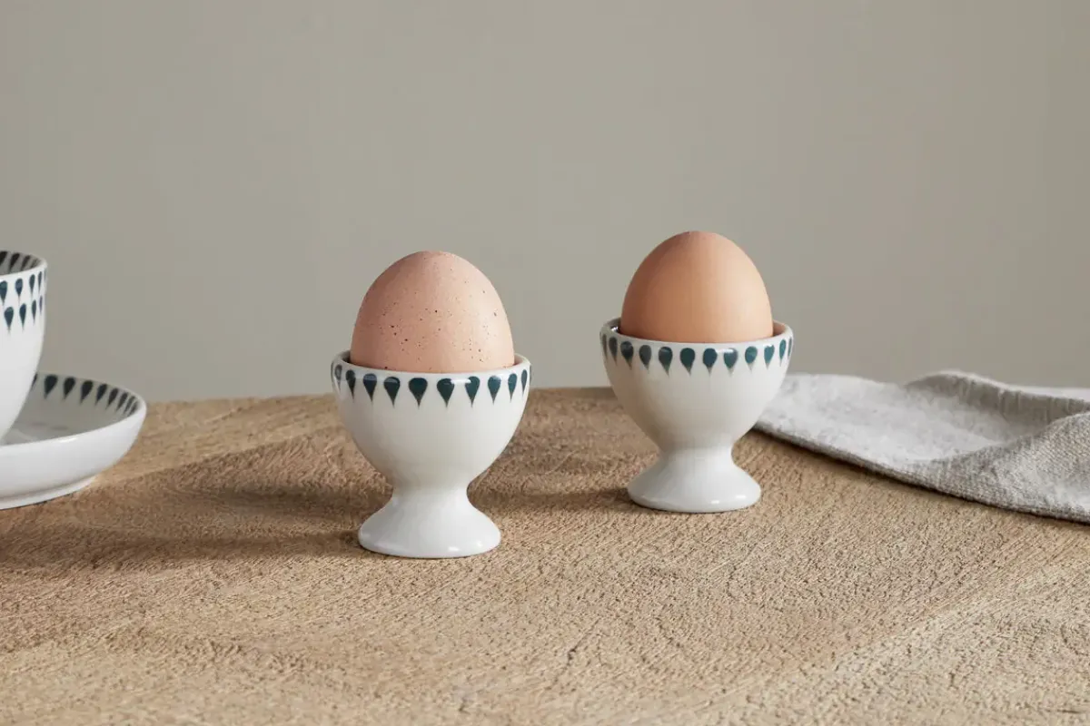 Pantry|Kitchen Storage^Nkuku Juniper Drop Egg Cups - (Set of 2) Cream & Juniper