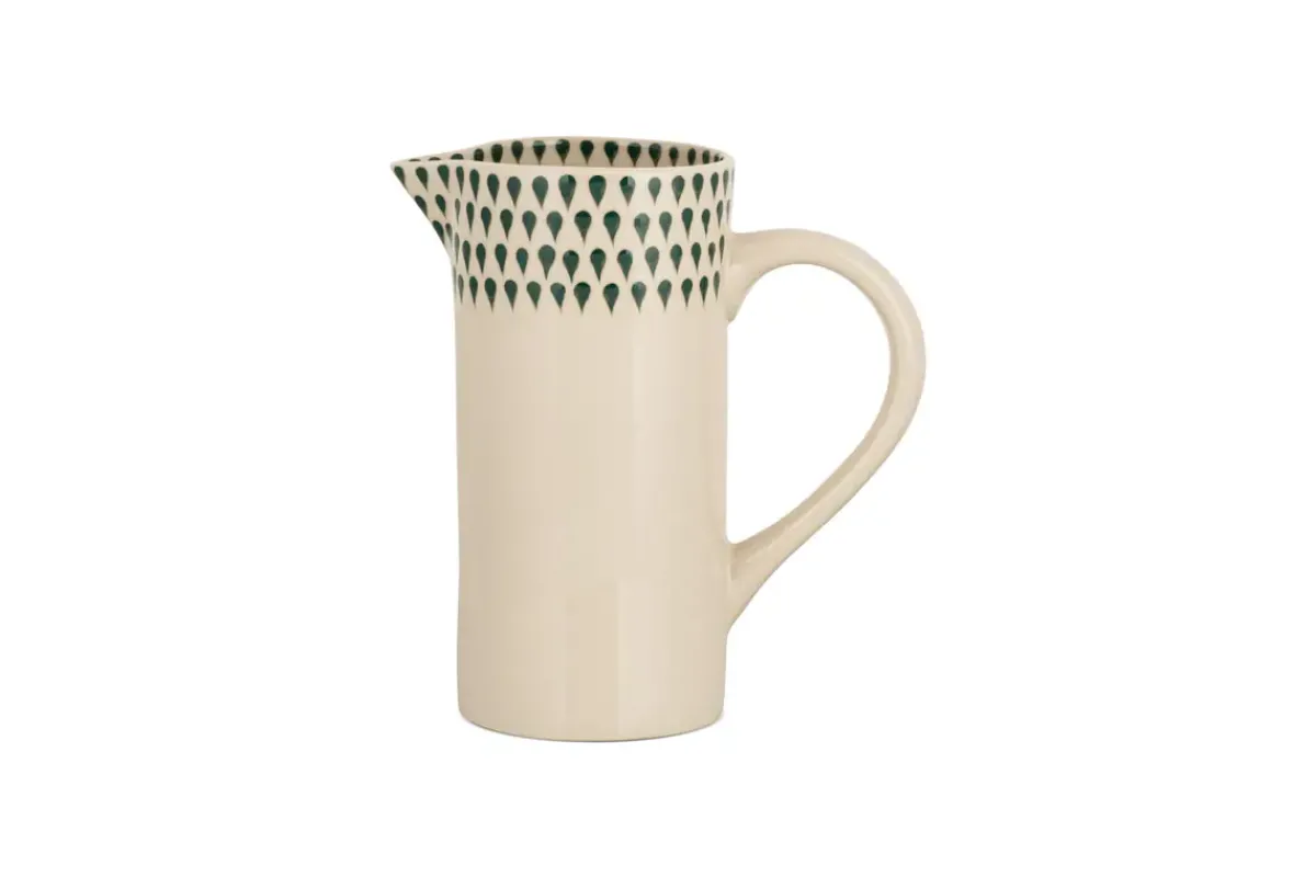 Jugs^Nkuku Juniper Drop Jug - - Small Cream & Juniper