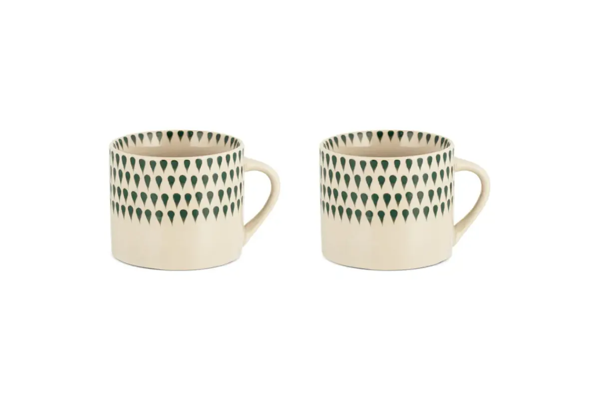 Mugs^Nkuku Juniper Drop Mug - - Small (Set of 2) Cream & Juniper