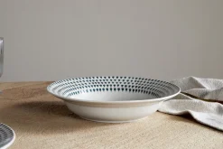 Bowls^Nkuku Juniper Drop Pasta Bowl - Cream & Juniper