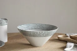 Serving Bowls|Bowls^Nkuku Juniper Drop Serving Bowl - - Medium Cream & Juniper