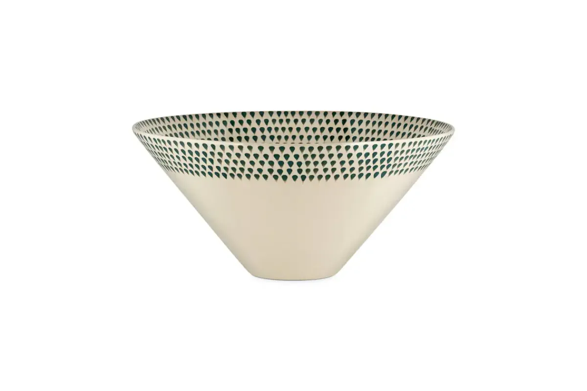 Serving Bowls|Bowls^Nkuku Juniper Drop Serving Bowl - - Medium Cream & Juniper