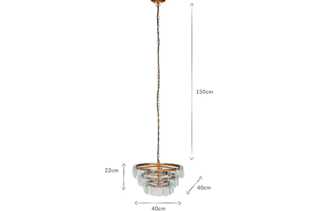 Statement Lighting|Pendant Shades^Nkuku Kagitha Recycled Glass Chandelier - Clear
