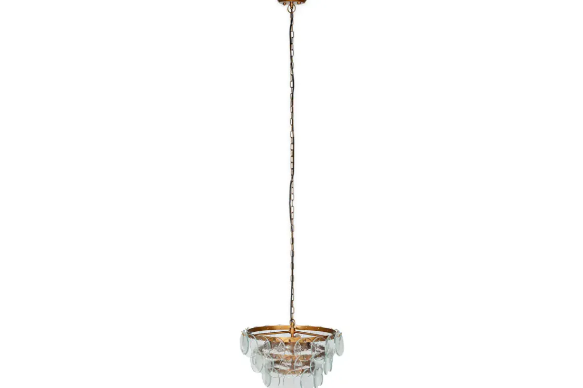 Statement Lighting|Pendant Shades^Nkuku Kagitha Recycled Glass Chandelier - Clear
