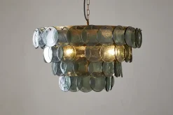 Statement Lighting|Pendant Lighting^Nkuku Kagitha Recycled Glass Chandelier - Green