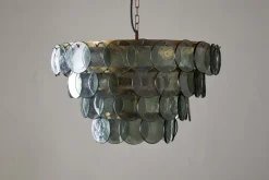 Statement Lighting|Pendant Lighting^Nkuku Kagitha Recycled Glass Chandelier - Green
