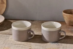 Mugs^Nkuku Kai Mugs - Grey (Set of 2) Sand