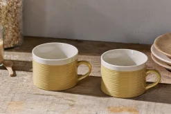 Mugs^Nkuku Kai Mugs - (Set of 2) Mustard