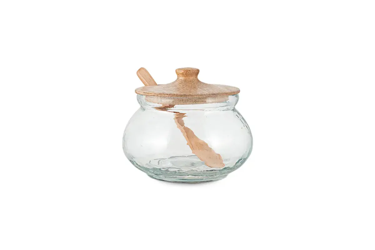 Pantry|Kitchen Storage^Nkuku Kali Round Storage Jar - Natural & Clear