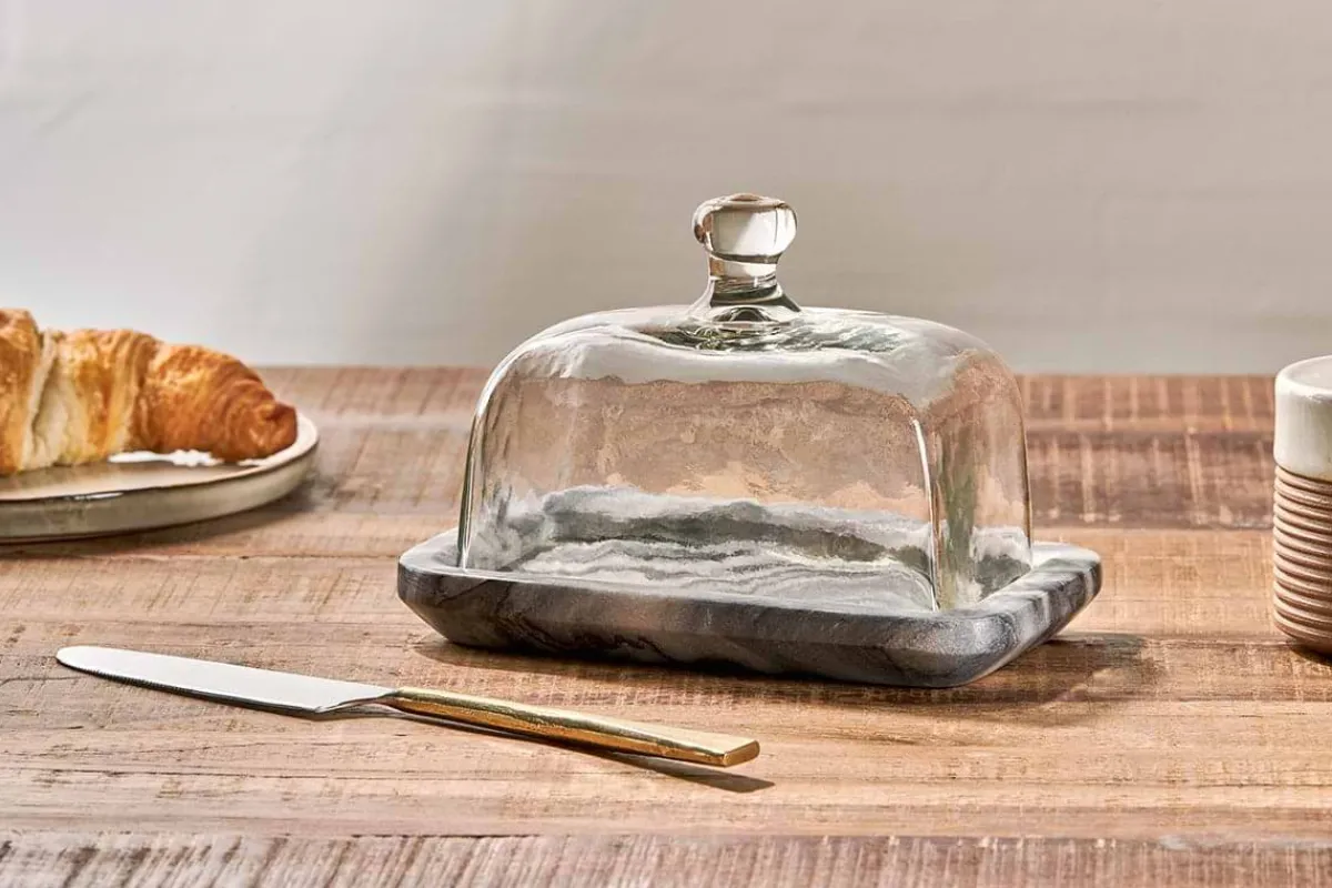 Pantry|Breakfast Accessories^Nkuku Kallso Marble Butter Dish