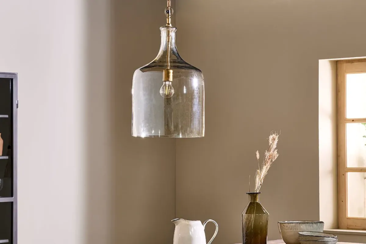 Statement Lighting|Pendant Lighting^Nkuku Kalsi Recycled Glass Pendant Light - Lustre - Large