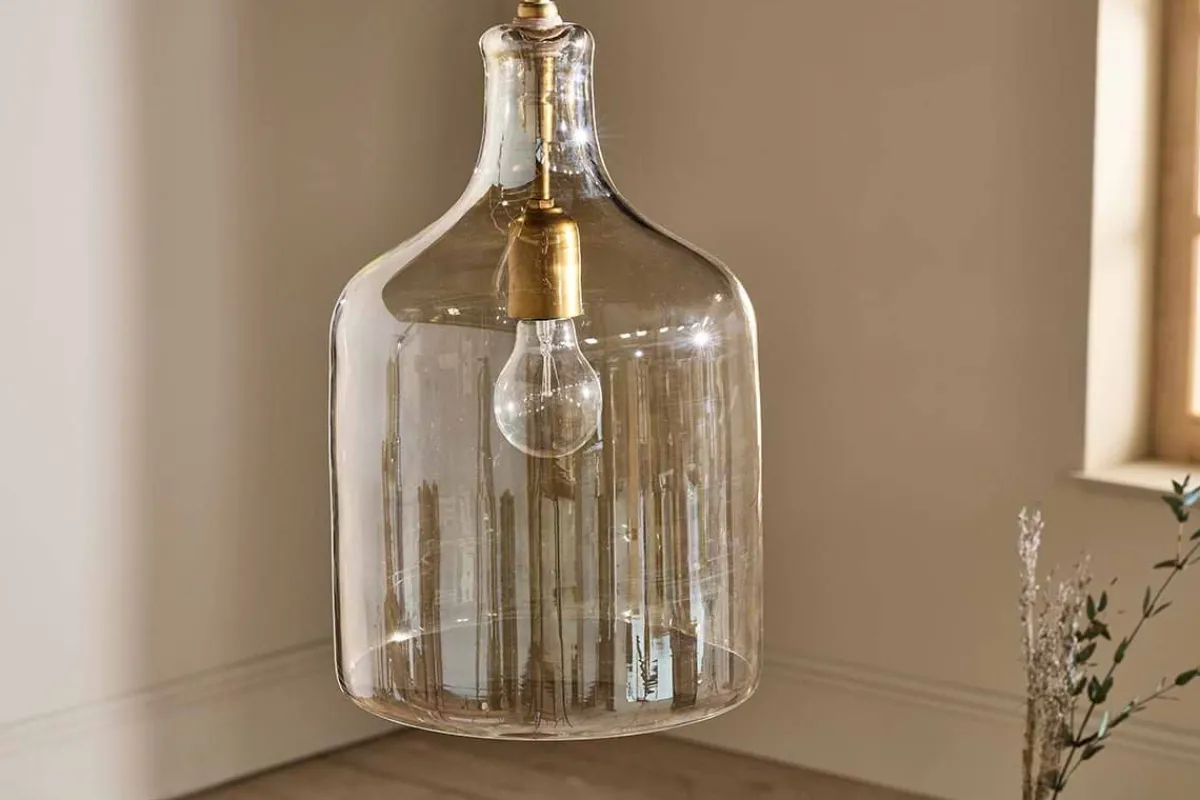 Statement Lighting|Pendant Lighting^Nkuku Kalsi Recycled Glass Pendant Light - Lustre - Large
