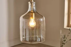 Statement Lighting|Pendant Lighting^Nkuku Kalsi Recycled Glass Pendant Light - Lustre - Large