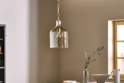 Pendant Lighting^Nkuku Kalsi Recycled Glass Pendant Light - Lustre - Small
