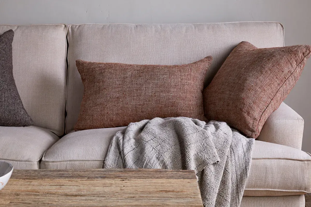 Bedroom Textiles|Cushions^Nkuku Kana Linen Cushion Cover - Rust