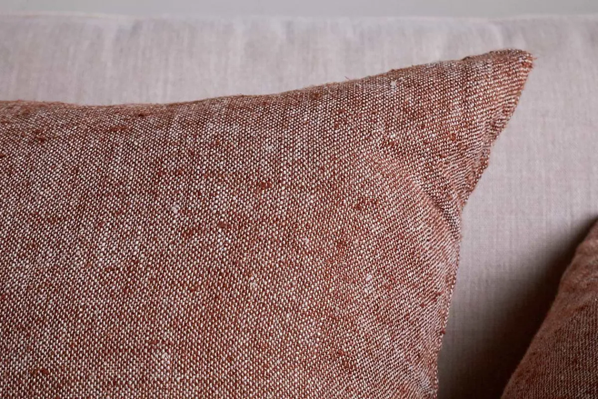 Bedroom Textiles|Cushions^Nkuku Kana Linen Cushion Cover - Rust