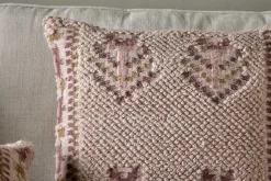 Decorative Home Accessories|Bedroom Textiles^Nkuku Kandy Wool & Cotton Cushion Cover - Dusty Pink