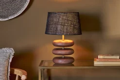 Bedside Lamps|Table Lamps^Nkuku Kankad Mango Wood Table Lamp - Dark Stain