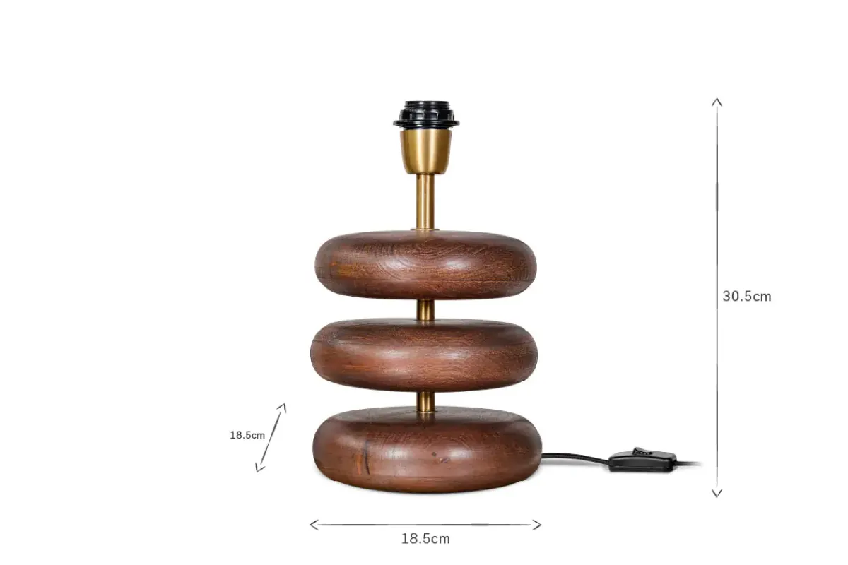 Bedside Lamps|Table Lamps^Nkuku Kankad Mango Wood Table Lamp - Dark Stain