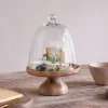 Pantry|Cheese Board & Knives^Nkuku Kannati Mango Wood & Glass Cheese Stand - Clear