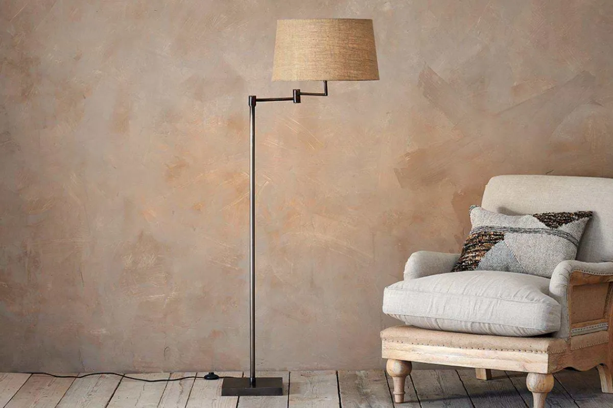 Floor Lamps^Nkuku Kara Iron Floor Lamp - Bronze Aged Bronze