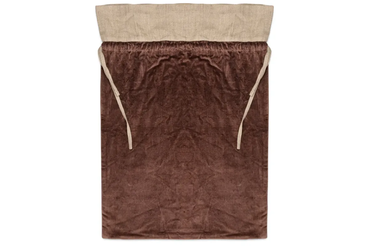 Winter Berries^Nkuku Karru Cotton Velvet Sack - Rich Mocha