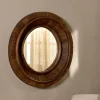 Round Mirrors|Wall Mirrors^Nkuku Kayia Acacia Wood Mirror - Walnut