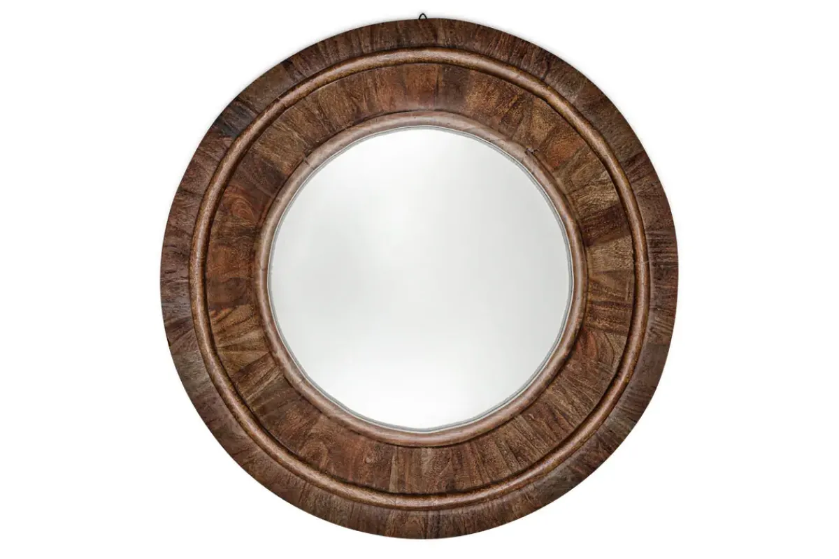 Round Mirrors|Wall Mirrors^Nkuku Kayia Acacia Wood Mirror - Walnut