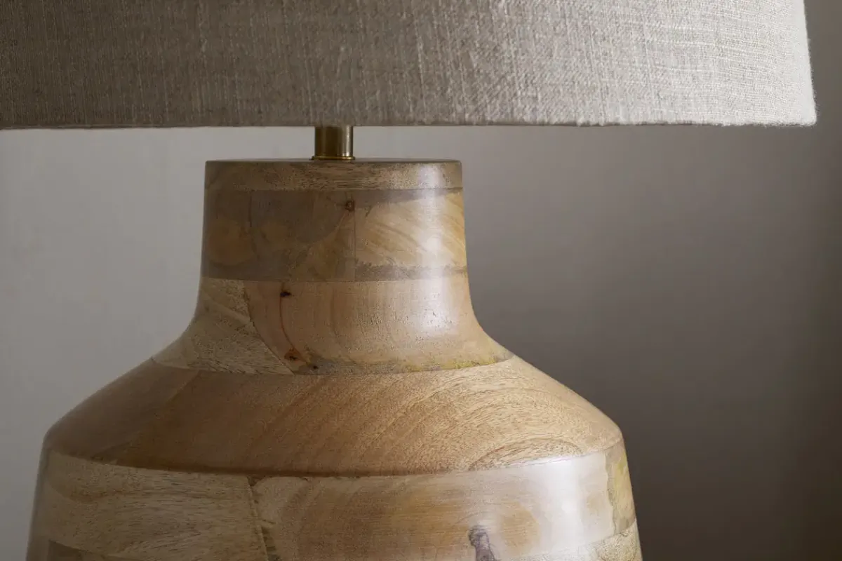 Bedside Lamps|Table Lamps^Nkuku Kayo Statement Table Lamp Mango Wood - Natural