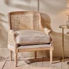 Living|Occasional Chairs^Nkuku Kaziria Cane & Linen Armchair - Natural