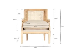 Living|Occasional Chairs^Nkuku Kaziria Cane & Linen Armchair - Natural