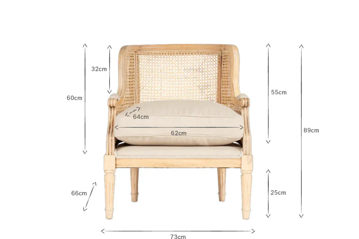 Living|Occasional Chairs^Nkuku Kaziria Cane & Linen Armchair - Natural