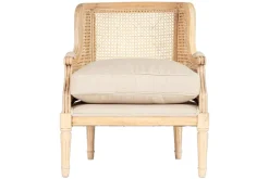 Living|Occasional Chairs^Nkuku Kaziria Cane & Linen Armchair - Natural