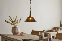 Pendant Lighting^Nkuku Keju Organic Shape Recycled Glass Pendant - Dark Amber