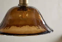 Pendant Lighting^Nkuku Keju Organic Shape Recycled Glass Pendant - Dark Amber