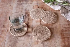 Table Settings & Linens^Nkuku Keso Woven Coasters - - (Set of 4) Natural
