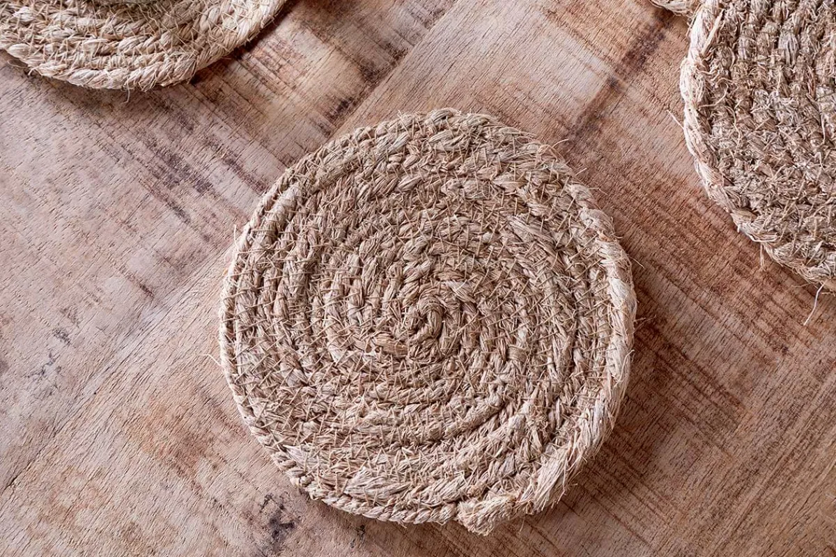 Table Settings & Linens^Nkuku Keso Woven Coasters - - (Set of 4) Natural