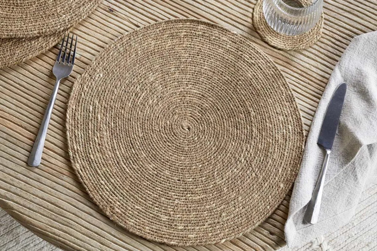 Table Settings & Linens^Nkuku Keso Woven Placemats - (Set of 4) Brown