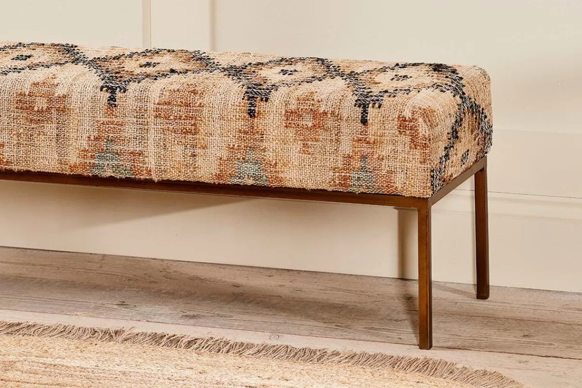 Hallway & Bootroom|Benches^Nkuku Kesu Kilim & Iron Bench