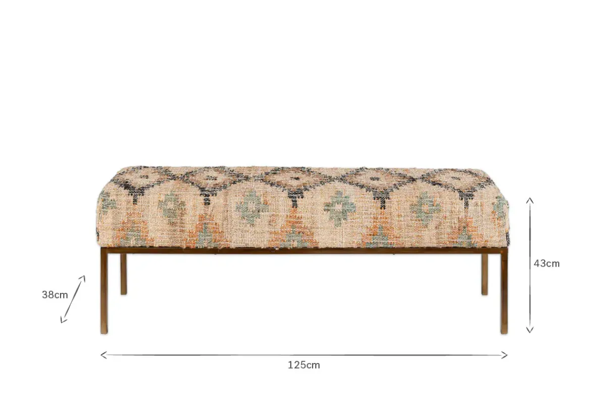 Hallway & Bootroom|Benches^Nkuku Kesu Kilim & Iron Bench