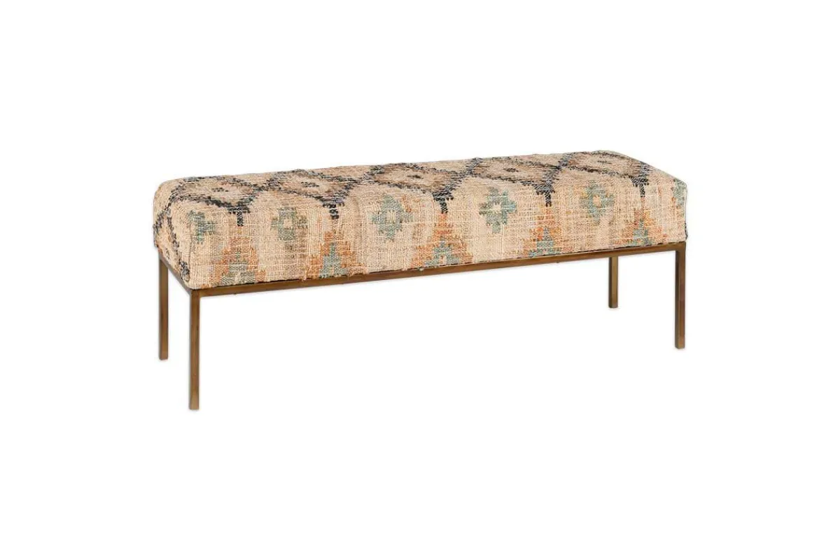 Hallway & Bootroom|Benches^Nkuku Kesu Kilim & Iron Bench