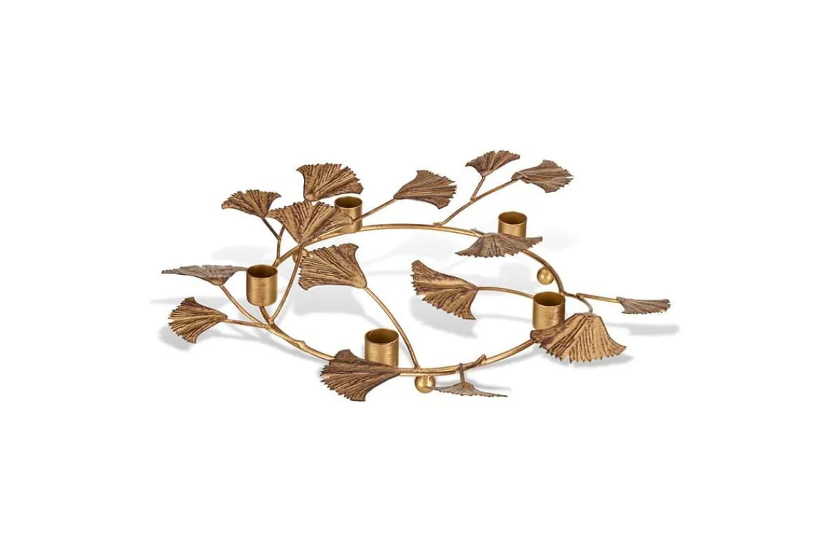 Decorative Home Accessories|Candle Holders^Nkuku Khamila Leaf Iron Candle Holder