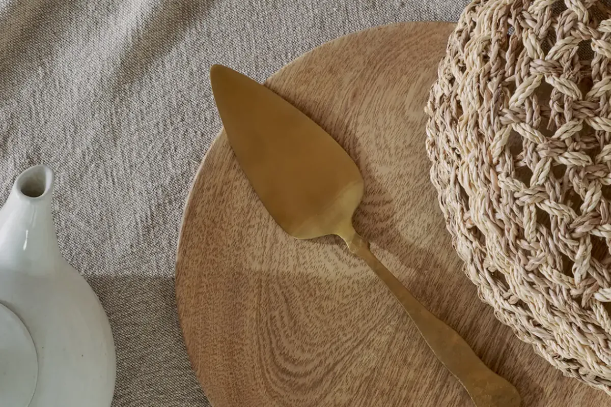 Serving Cutlery|Cutlery^Nkuku Khana Cake Slice - Brushed Gold