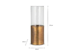 Decorative Home Accessories|Vases^Nkuku Khila Metal & Glass Vase - Clear & Antique Brass